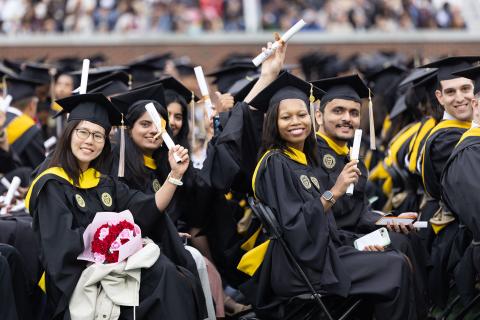 Master's graduates at Commencement